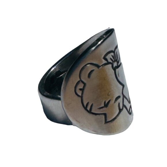 Winnie The Pooh Stainless Steel Spoon Ring Size 6.5 Vintage Tomee Tippee Japan - Picture 7 of 13